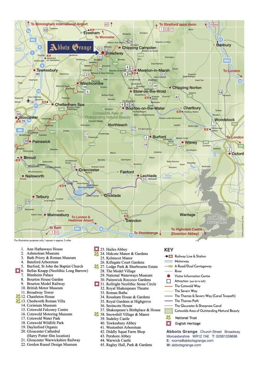 Map of the Cotswolds