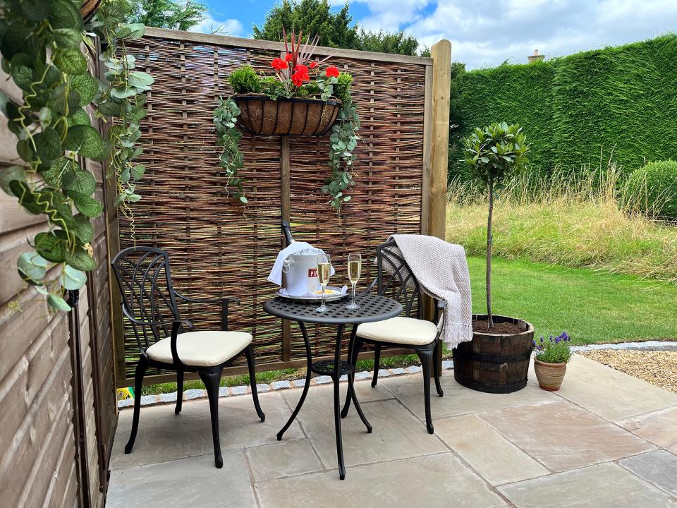 Outdoor seating area on private patio